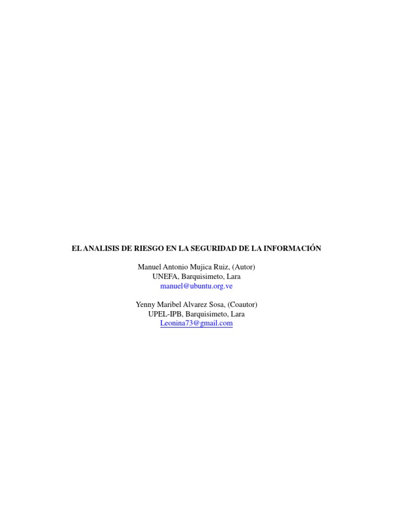 Análisis de Riesgos en Seguridad Informática | PDF | La seguridad ...