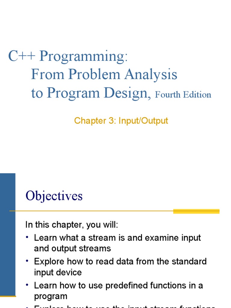 Lesson 4 - Input and Output C++ | PDF | Subroutine | Input/Output