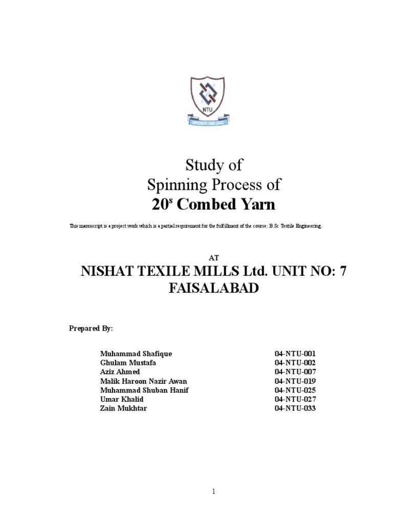 Spinning Mechanisims | PDF | Yarn | Spinning (Textiles)