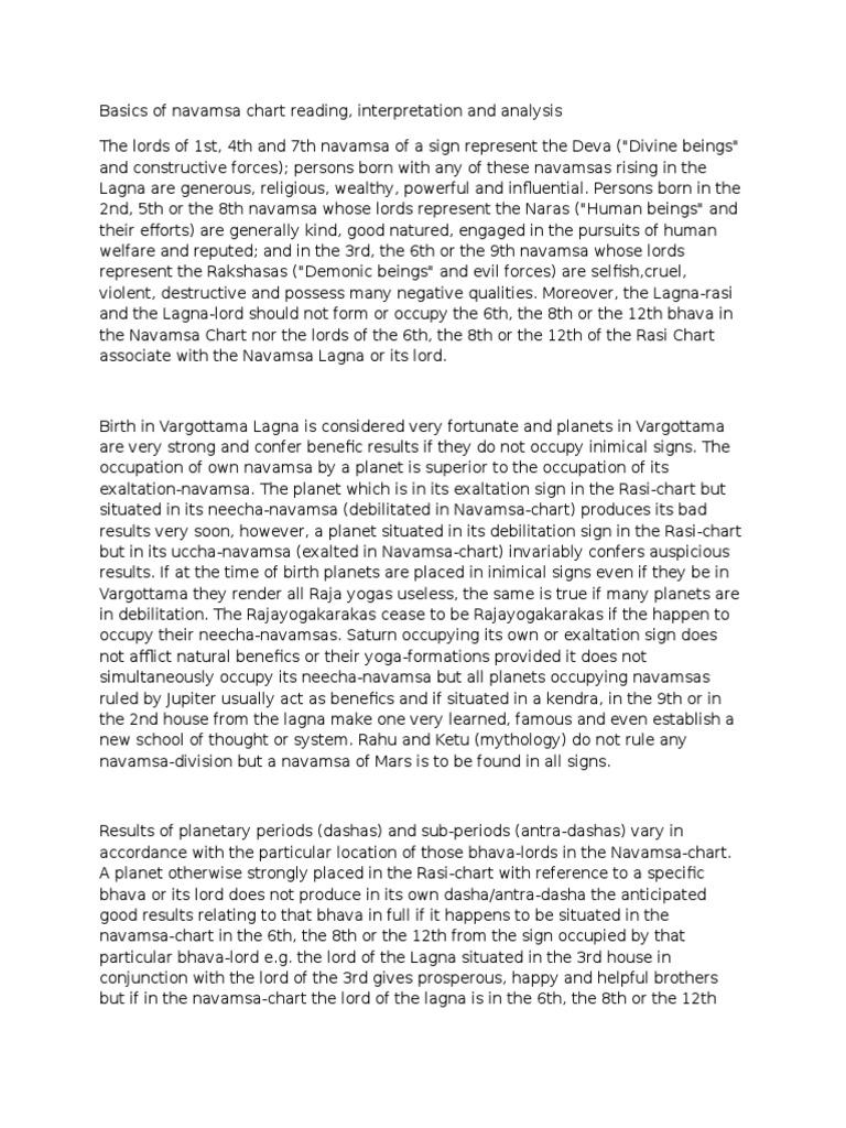 Navamsa Chart Reading PDF Ancient Science Superstitions