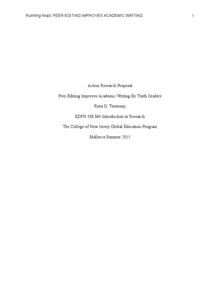 Action Research Proposal-Final Draft | PDF | Rubric (Academic ...