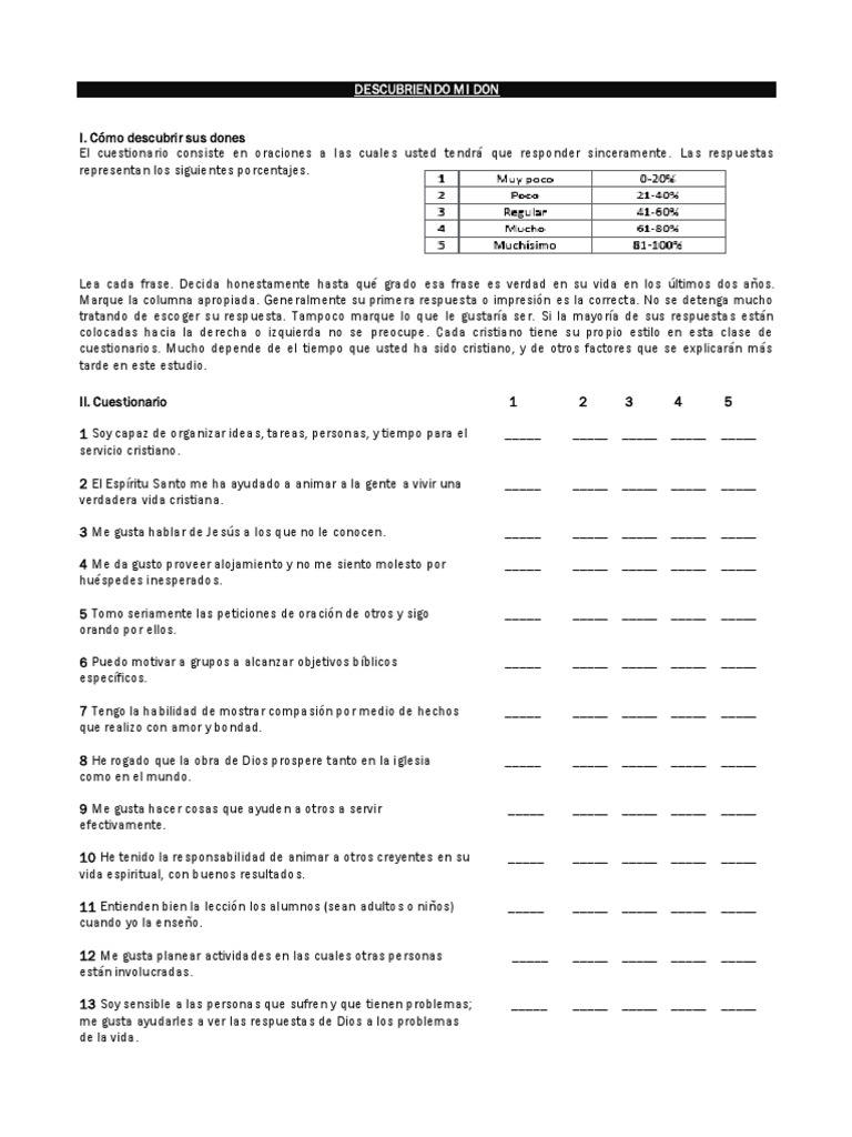 Descubriendo Mi Don PDF Oración Amor