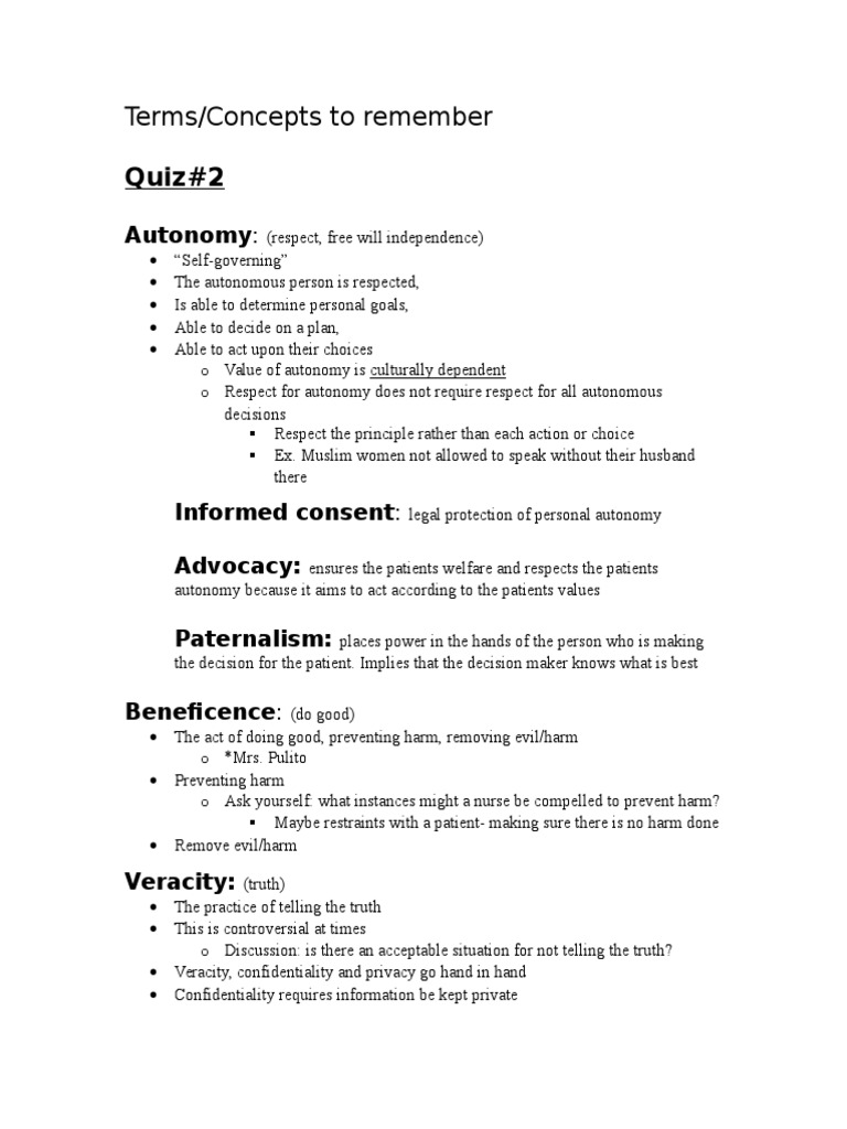 Key Ethical Principles in Nursing | PDF | Autonomy | Confidentiality