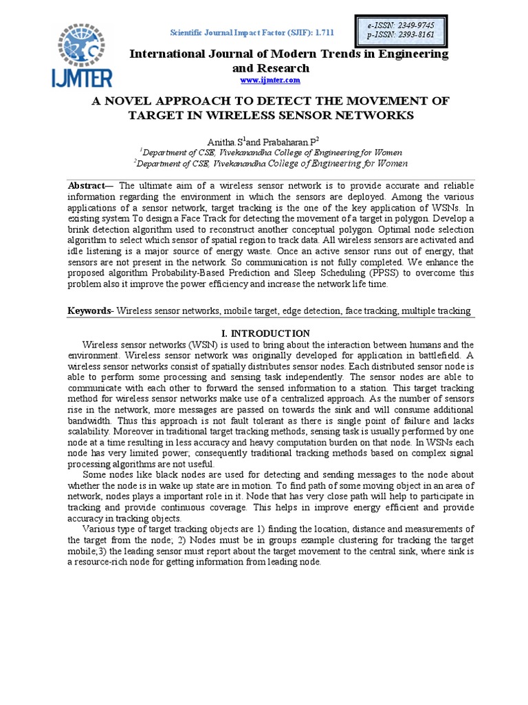 A Novel Approach To Detect The Movement of Target in Wireless Sensor ...