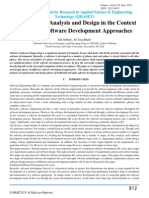 Requirements Analysis and Design in The Context of Various Software Development Approaches