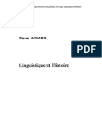 ACHARD (1983) Linguistique Et Histoire