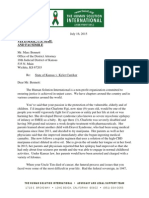 The Human Solution International, Letter to Marc Bennett, Sedgwick County D.A., re