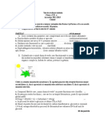 Test de Evaluare Initiala Chimie Xii