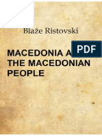 Macedonia and The Macedonian People - Blazhe Ristovski