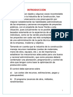 Supervicion Planeacíon, Supervicion y Control de Obras