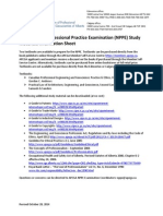 The National Professional Practice Examination Study Materials Information Sheet