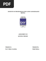 Download Assignment on Queuing Theory by Mohit Malviya SN27196749 doc pdf
