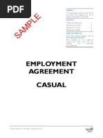 Employment Agreement For A Casual Employee Template Sample