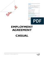 Employment Agreement For A Casual Employee Template Sample