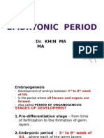 Embryonic Period: Dr. Khin Ma MA