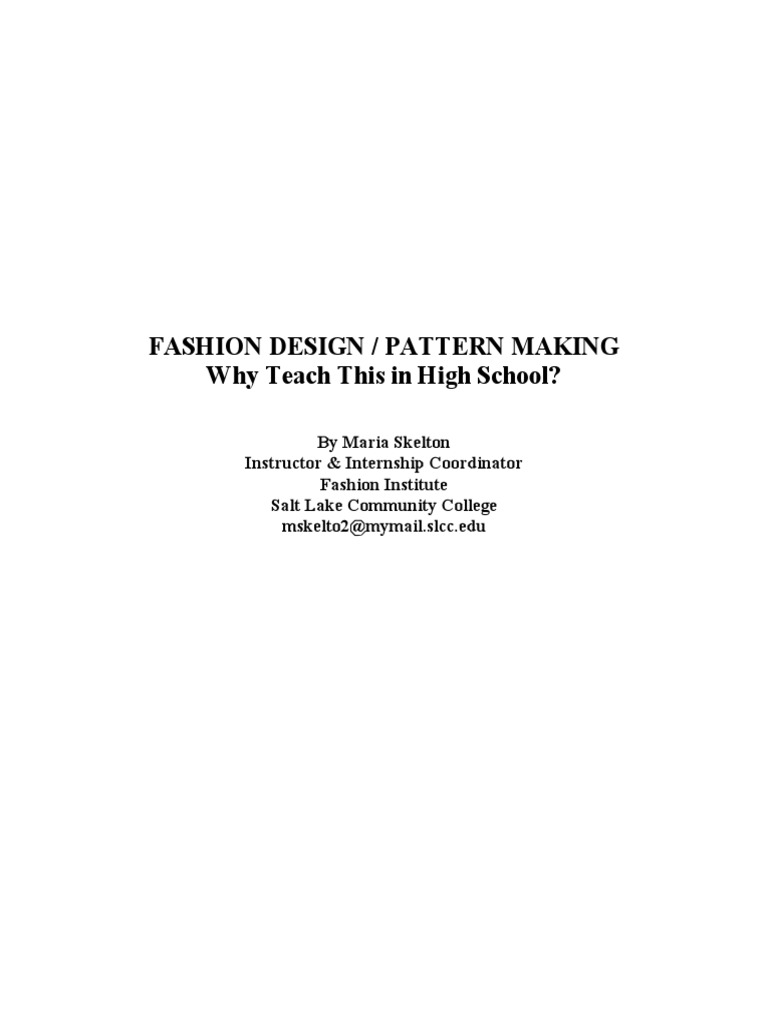 Fashion Design Pattern Making PDF Fashion Design Clothing