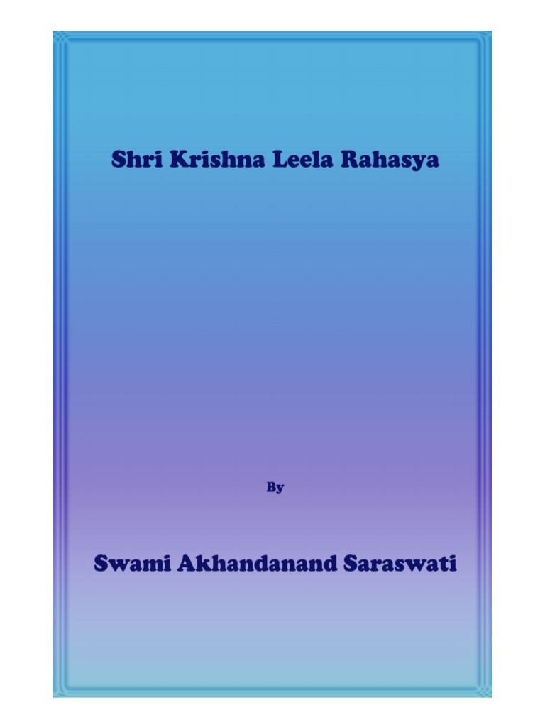 Shri Krishna Leela Rahasya Main Book PDF PDF Laughter Love