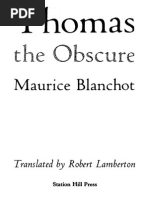 Maurice Blanchot Thomas the Obscure 1