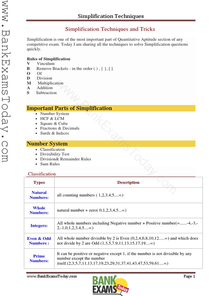 Quick Simplification Techniques Guide | PDF | Fraction (Mathematics ...