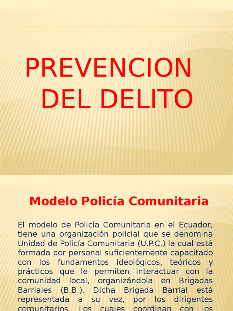 Prevencion Del Delito | PDF | Policía | Comunidad