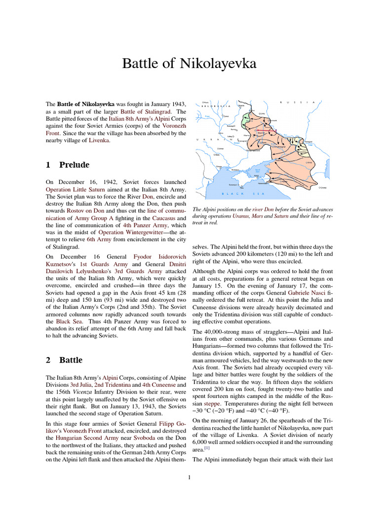 [Wiki] Battle of Nikolayevka | Military Units And Formations | Eastern ...