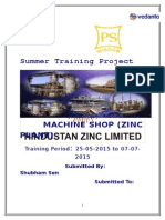Hindustan Zinc Limited Shubham Sen Training Report