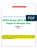 APFC 2012 Question Paper Series D