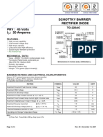 Schottky Barrier Rectifier Diode PRV: 45 Volts I: 20 Amperes