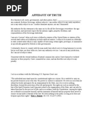 Affidavit of Truth (THE REAL DOCUMENT)