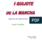 Informe - El Ingenioso Hidalgo Don Quijote de La Mancha , De Miguel de Cervantes Saavedera