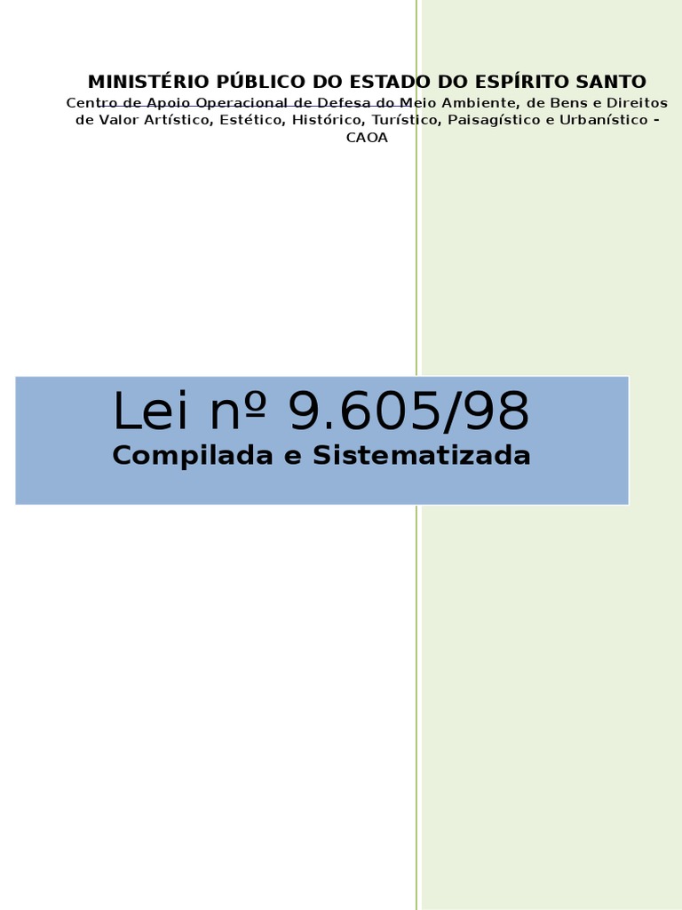 Lei 9.60598 Compilada e Sistematizada.doc Lei