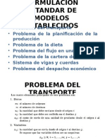 Formulacion Estandar de Modelos Establecidos