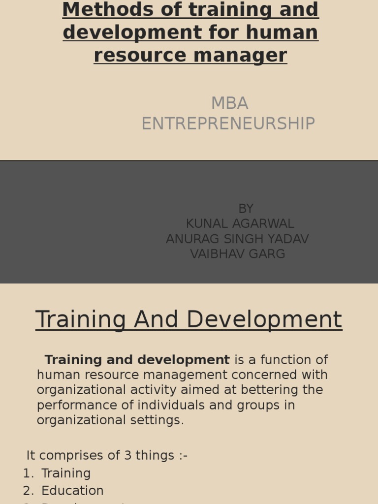 HR Manager Training Methods Guide | PDF | Employment | Learning