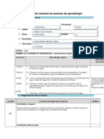 Programación Semanal de Sesiones de Aprendizajes Nº01