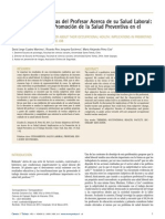 Las Teorías Subjetivas Del Profesor Acerca de Su Salud Laboral: Implicancias en La Promoción de La Salud Preventiva en El Trabajo Docente