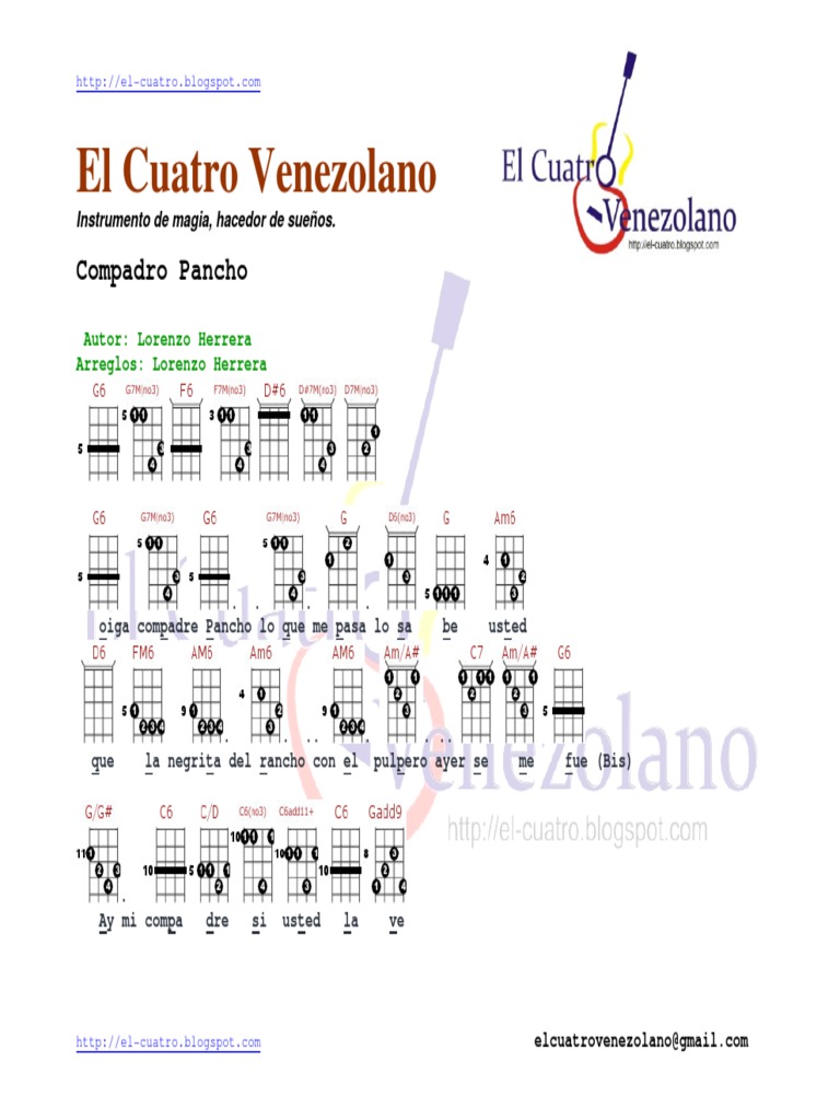Letra y acordes de Compadre Pancho | PDF