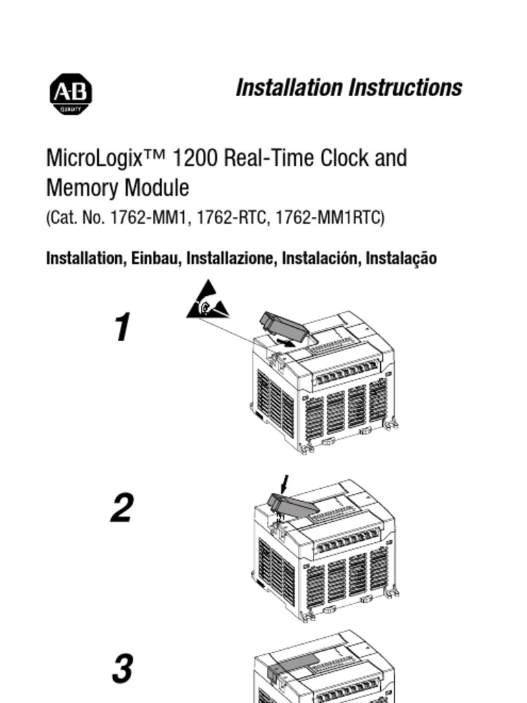 Micrologix™ 1200 Real-Time Clock and Memory Module: Installation ...