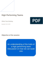 High Performing Teams: Offsite Team Building
