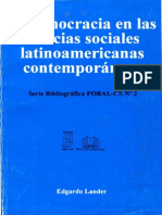 La Democracia en Las Ciencias Sociales Latinoamericanas Contemporáneas