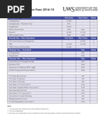 Scottish/EU Tuition Fees 2014-15: Annual Fee - Standard Full-Time Part-Time Note