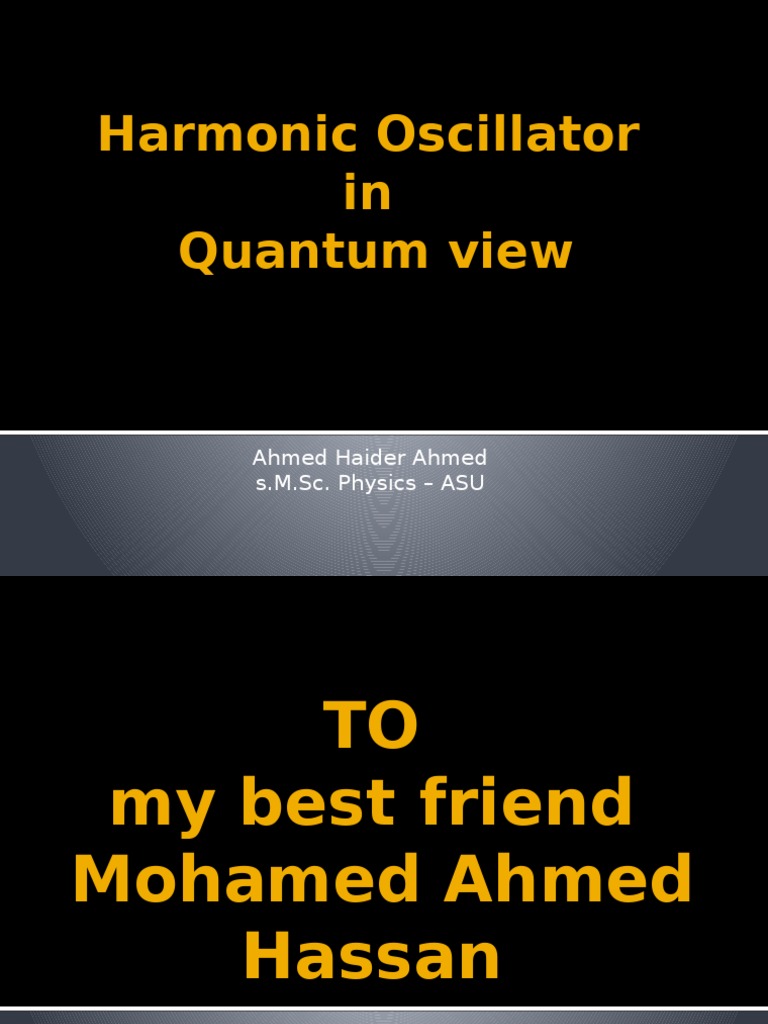 Quantum Harmonic Oscillator Basics | PDF | Schrödinger Equation ...