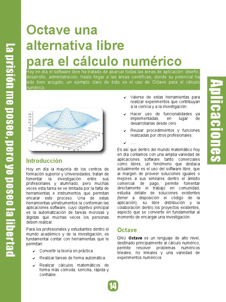 Introducción a GNU Octave para Cálculo Numérico | PDF | Linealidad ...