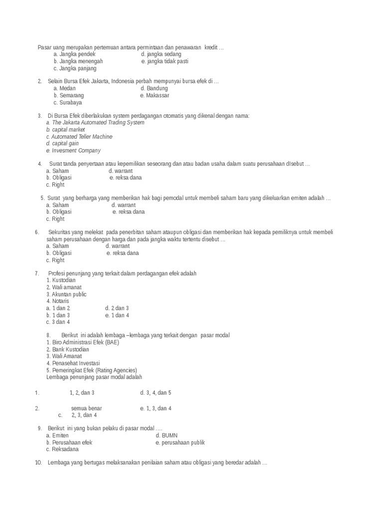 Pasar Uang Merupakan Pertemuan Antara Permintaan Dan Penawaran Pdf