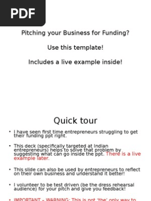 Business Pitch Template