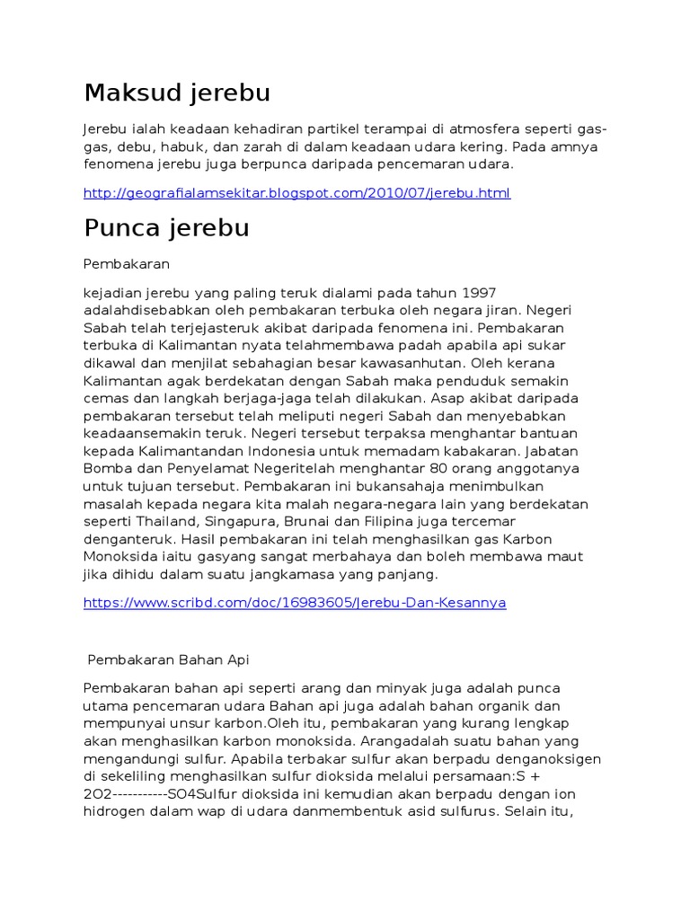Maksud Jerebu | PDF