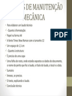 Técnicas de Manutenção Mecânica Relatório