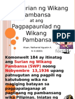 Ang Suriansa at Ang Pagpapaunlad NG Wikang Pambansa