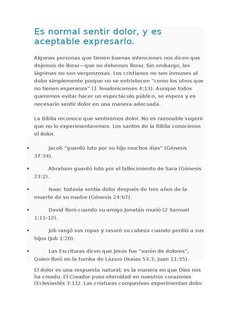 Es Normal Sentir Dolor | PDF | Pablo el apóstol | Abrahán