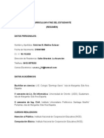 Curriculum Vitae Del Estudiante