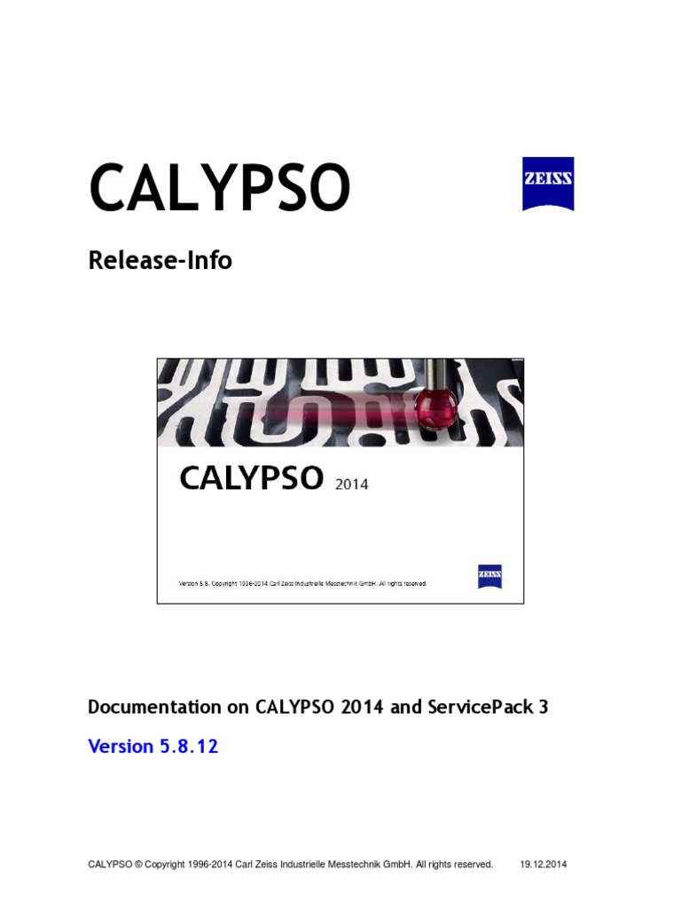 ZEISS CALYPSO Release Information en PDF PDF Windows 7 Microsoft